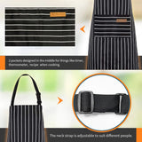 22120 Adjustable Apron Hanging Neck Cooking Kitchen Baking Bar BBQ Chefs Black White Strips Z199 xxxxxxx You 151225.