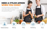 22120 Adjustable Apron Hanging Neck Cooking Kitchen Baking Bar BBQ Chefs Black White Strips Z199 xxxxxxx You 151225.