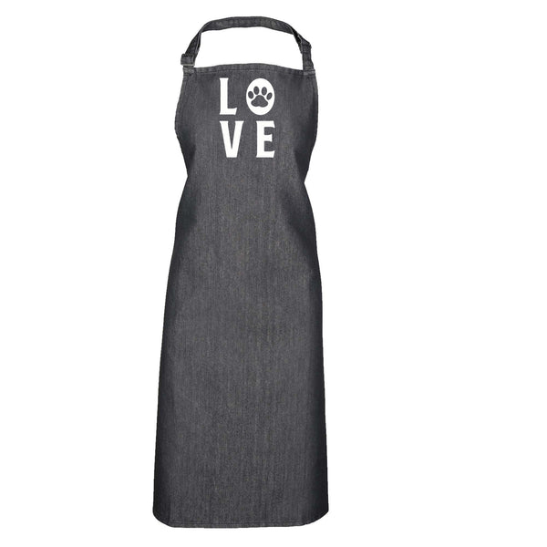 22126 Merge Love Puppy Dog Paw Print Novelty Bib Funny Kitchen Premium Apron Black Denim Z199 xxxxxxx You 151225.