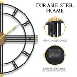 22146 Merge Large Decorative Wall Clock 60cm Black And Gold Z248 xxxxxxx You 240326.