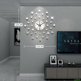 22148 Merge Artiss Wall Clock 33cm Large 3D Modern Crystal Luxury Round Decor Silver Z248 xxxxxxx You 240326.