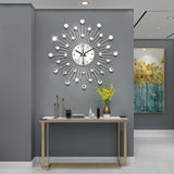 22148 Merge Artiss Wall Clock 33cm Large 3D Modern Crystal Luxury Round Decor Silver Z248 xxxxxxx You 240326.