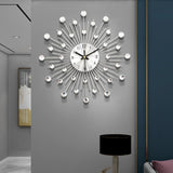 22148 Merge Artiss Wall Clock 33cm Large 3D Modern Crystal Luxury Round Decor Silver Z248 xxxxxxx You 240326.