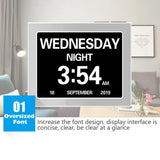 22157 Merge 8" Led Dementia Digital Calendar clock Alarm Day/Week/month White Z249 xxxxxxx You 270326.