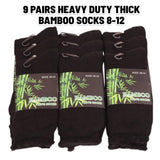 23138 Merge 9 Pack Bamboo Thermal Socks Thick Warm Work Cushions Heavy Duty Black 75% Z160 xxxxxxx You 020626.