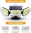25113 Merge 368 Leds 3 Heads Led Solar Flood Light PIR Sensor & Panel Efficiency Celebration Glowing Sale Diamonds Sunshine Outback Z126.