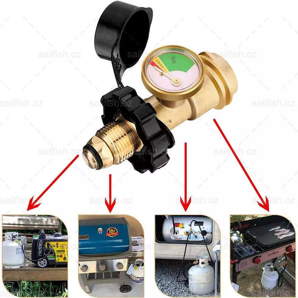 26020 Merge Propane Tank Gauge Adaptor RV Preasure Brass Gas Level Meter Grill BBQ Indicator Z135.