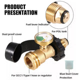 26023 Merge 2 x Gas Bottle Level Indicator Adapter Pressure Gauge Furnace Tank Propane QCC Z135.