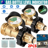 26023 Merge 2 x Gas Bottle Level Indicator Adapter Pressure Gauge Furnace Tank Propane QCC Z135.