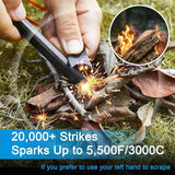 26031 Merge Ferro Rod Flint Steel Fire Starter Lighter Bushcraft Camping EDC Handle Whistle Z206 xxxxxxx You 050126