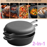 26054 Merge 2 in 1 Thickened Frying Pan Cast Iron Steak Skillet 10" BBQ Oven Cookware 26054 xxxxxxx You 290726.