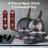 26063 Merge 8Pcs Non-Stick Frying Pan Cookware Set Frypan Casserole Saucepan Pot Cooking Z310 xxxxxxx You