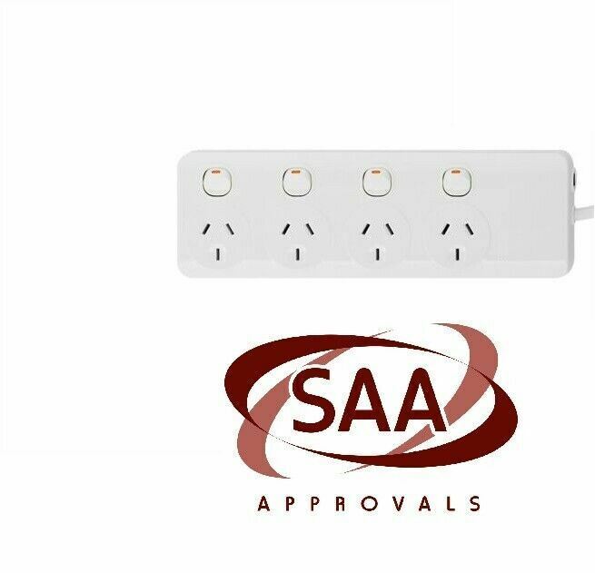 27106 Merge 4 Way Outlet Surge Protector Individual Switches 1 Meter 2 ...