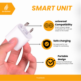 27110 Merge 5V 2A USB Duel Ports Wall charger AU Plug Flash Secure Built Z172 xxxxxxx You.