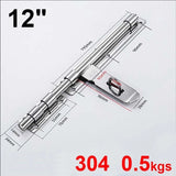 27151 Merge 304 Stainless Steel Large Slide Door Latch Heavey Duty Lock Garage Gate Bolt Z286