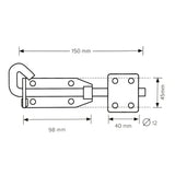 27155 Merge High Security Pad Nolt Slide Door Bolt Barrel Latch Shoot Galvanized 150mm Z286 xxxxxxx You 160626.