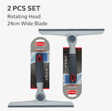28122 Merge 2 Pcs Window Shower Squeegee Glass Cleaner Bathroom Wiper Rotating Head 24cm Z290 xxxxxxx You 240626.