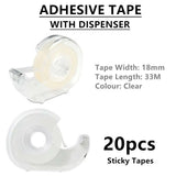 20 Transparent Clear Sticky Tape With Dispenser Office home X104 5102
