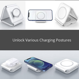 5203 Merge 3 In 1 White Wireless Charger Foldable Magnetic wireless charging Pad Foldable Awesome Z153.