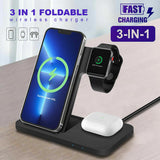 6204 Merge 3 In 1 Fast Wireless Charge Station Dock For Apple Watch iPhone 15 PRO 14, 13, XS Z153.