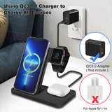 6204 Merge 3 In 1 Fast Wireless Charge Station Dock For Apple Watch iPhone 15 PRO 14, 13, XS Z153.