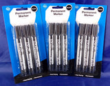 6391 Merge 3Pcs 3 Packets Total 9 Markers Black Permanent Pen Bulk Texta New Office Thick Z266 xxxxxxx You Z266.