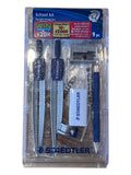 6422 Merge Staedtler Compass 9 Piece School Kit-Metal Divider & Compass Protractor Ruler 6422 xxxxxxx You 310526.