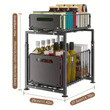 6466 Merge 2 Tier Pull Out Cabinet Organizer Rack For Kitchen Under Sink Storage Shelf Z315 xxxxxxx You 150826.