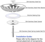 6472 Merge 2 Pack Kitchen Sink Strainer And Plug Set 83mm Stainless Steel Sink Strainer Z320 xxxxxxx You 240826.