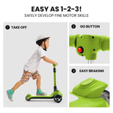 4107 Merge Rovo Kids 3-Wheel Electric Scooter, Ages 3-8 Adjustable Height Green Folding Lithium Battery Z193.