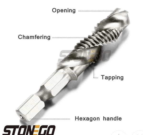 06114 Merge 1 Pieces M6 Screw Top Drill Bit HSS Taps Woodworking Metric Combo Bit Celebration Sale Items Z151.