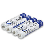 03106 Merge Pack Of 4 BTY AAA Rechargeable Battery 1.2V 1000mAh NI-MH Celebration Outback Items X132..